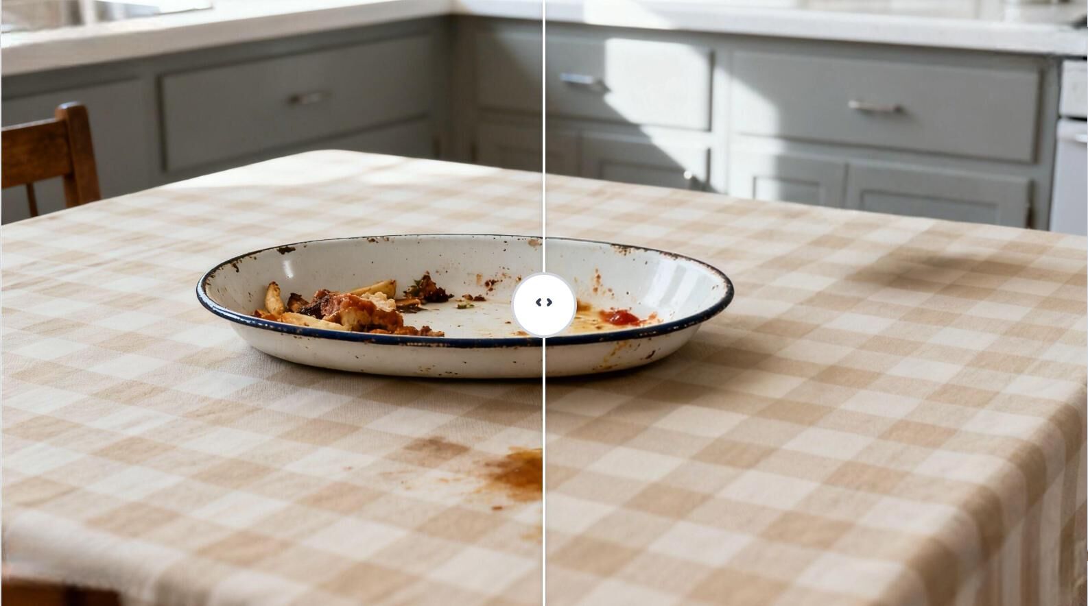 magic eraser dining table stains removed for food photography